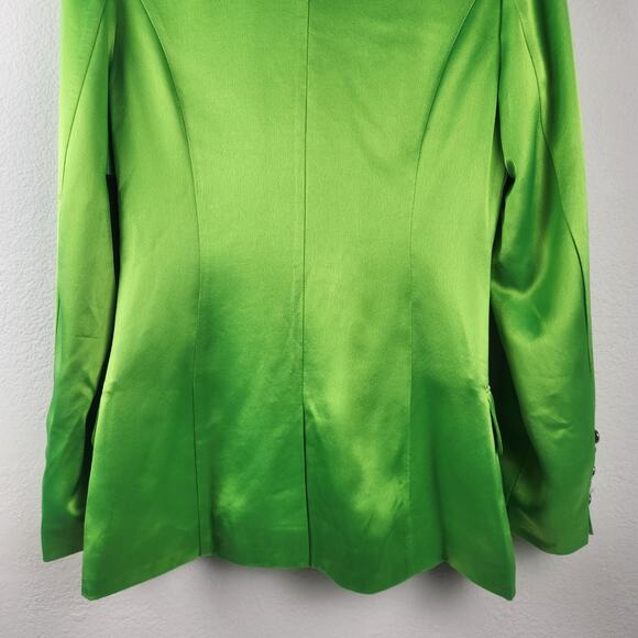 Retrofete Saige Double Breasted Blazer in Lime Punch Green Size Small NWT Satin - Picture 8 of 15